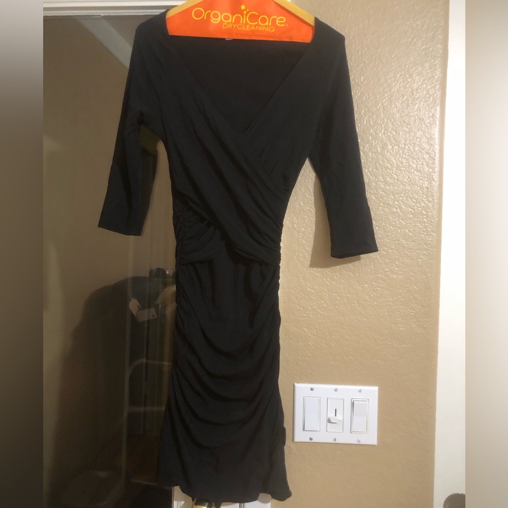 James Perse Black Rouched dress